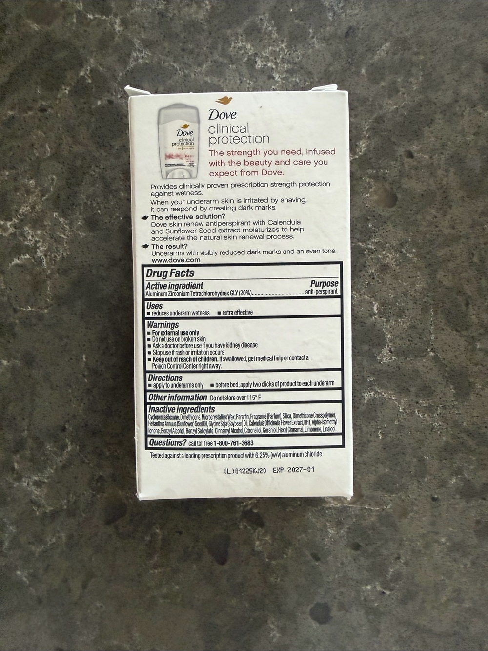 Dove Clinical Protection Skin Renew Antiperspirant Deodorant - White/Pink - Picture 3 of 3